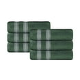 thumbnail image 3 of Superior Zero Twist Cotton Ribbed Geometric Hand Towel Set of 6, Ultra Soft Quick Dry, Forest Green, 3 of 12