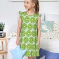 thumbnail image 4 of Vsdgher Tranches de Citron Vert pour Filles Chemises de Nuit Manches Courtes à Volants Robe de Nuit Pyjama pour Fête-Petit, 4 of 6