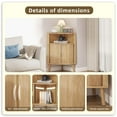 thumbnail image 4 of Bathroom Storage Cabinet, 31.5" Narrow Floor Corner Storage Cabinet with Fluted Doors & Shelves, Wood, 4 of 9