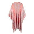 thumbnail image 7 of IDALL Shawl Wraps for Women Scarf for Women Ladies Contrast Color Ball Fringe Knit Shawl Jacket Women Cape Cardigan Pashmina Wraps Ponchos for Women Pink One Size, 7 of 7