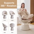 thumbnail image 5 of Swivel Accent Armchair with Chenille Fabric, Comfy Vanity Chair with Curved Backrest, Upholstered Dining Chair for Living Room, 360° Swivel, Beige, 5 of 8
