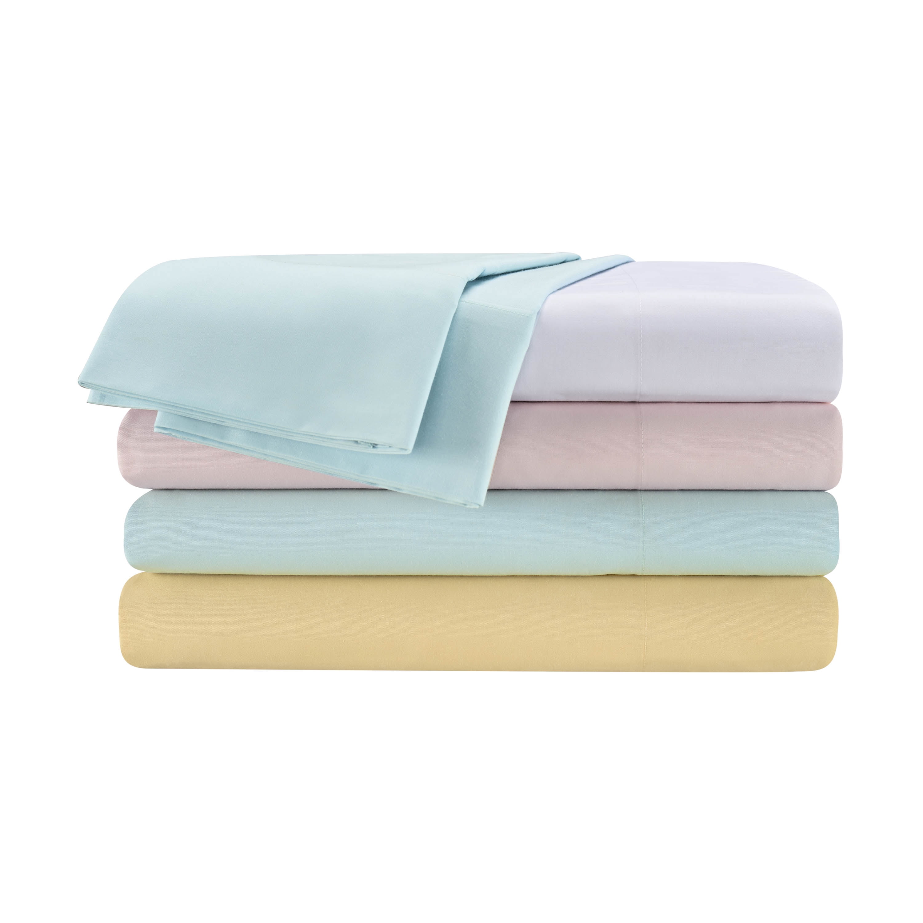 Martex Transitional and Traditional and Contemporary 225 Thread Count Pink Solid Print Cotton Sheet Sets Queen (Count 4)