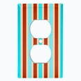 thumbnail image 2 of Metal Light Switch Wall Plate Outlet Cover (Vintage Burgundy Teal Striped Wall - Single Duplex), 2 of 2