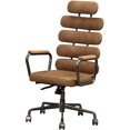 thumbnail image 1 of ACME Chaise de Bureau Pivotante Réglable en Cuir Talan Dossier Haut Marron, 1 of 6