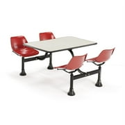 OFM Cluster 30" x 48" Lunchroom Table in Red and Beige Nebula
