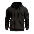 thumbnail image 2 of Unisex Zip Up Multi Pocket Sports Hoodie, Athletic Pullover Sweatshirt with ALPHA KILLA Print, for Running, Gym, Christmas Gift, Streetwear and Outdoor Training,Black,L, 2 of 4