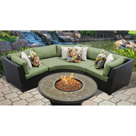 TK Classics Barbados 04E Wicker 4 Piece Fire Pit Patio Set