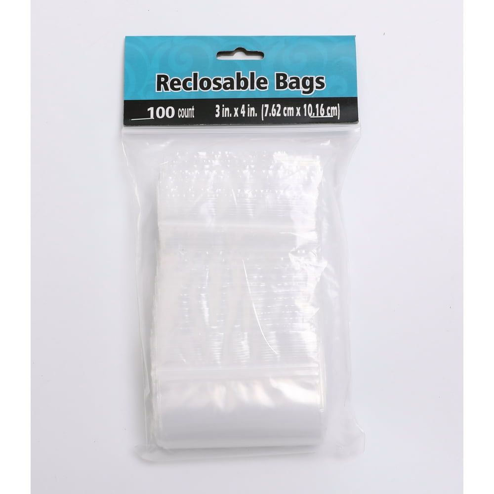 100 Baggies W 3"X4" H Small Reclosable Seal Clear Plastic Poly Bag