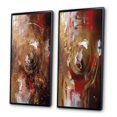 thumbnail image 3 of Designart "Ancient Revelations Gold and Red Abstract III" Abstract Painting Framed Wall Art Set Of 2 - Modern Gold Framed Wall Art Set Of 2, 3 of 6