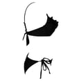 thumbnail image 3 of Traje de Baño Ocean Pacific para Mujer Bikini con Varilla en Top, Escote con Holanes y Tela Brillante Negro Talla G 2 Piezas, 3 of 4