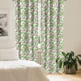 thumbnail image 2 of Ambesonne Pink Floral Curtains, Lily Flowers Big Leaves, Pair of 28"x84", White Olive Green, 2 of 5