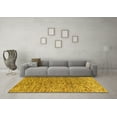 thumbnail image 3 of Ahgly Company Machine Washable Indoor Rectangle Oriental Yellow Modern Area Rugs, 5' x 7', 3 of 4