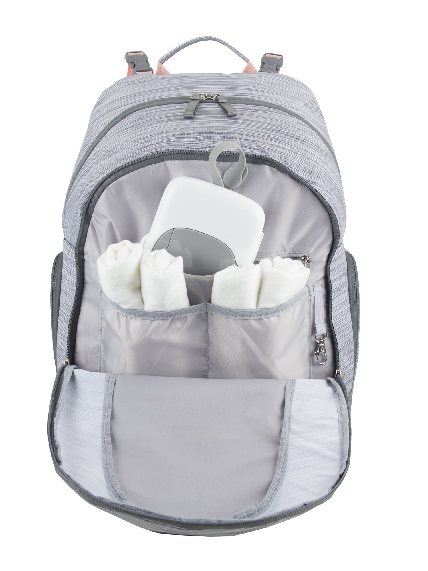 Eastsport Large Madison Diaper Backpack with Changing Pad, Grey