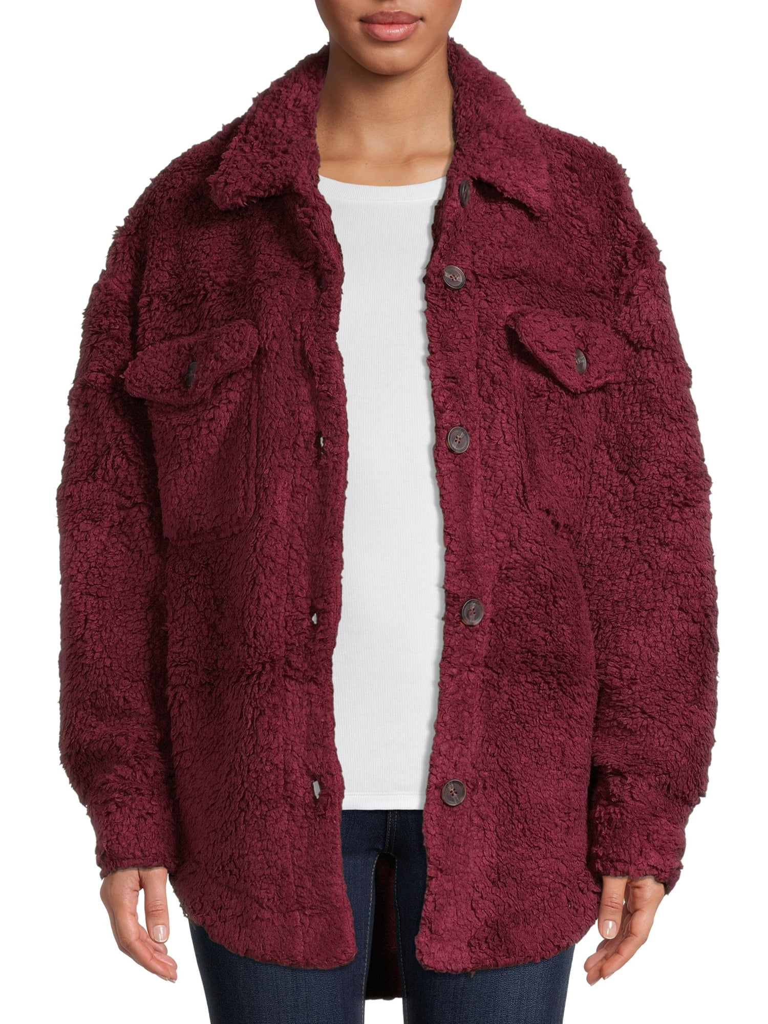 Love Tree Junior' Faux Sherpa Shacket 