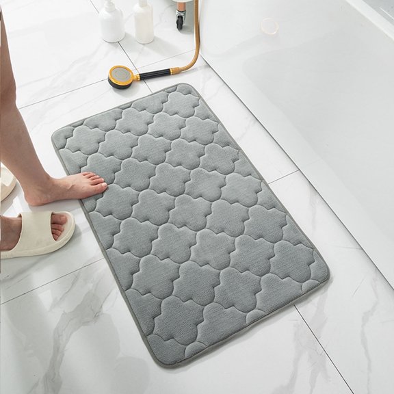 Soft Absorbent Bathroom Floor Mat | Machine Washable Slip-Resistant Sponge Pad | Super Water Absorbing Bath Rug for Wet Areas | 40x60cm Non-Slip Bath Mat for Bathroom Bedroom Living Room