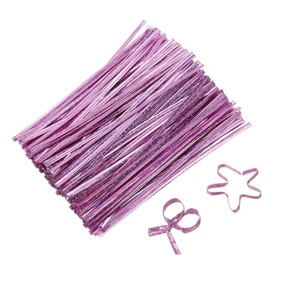 Uxcell 4" Twist Ties, Metallic Twist Ties, 500 Pack, Shiny Pink