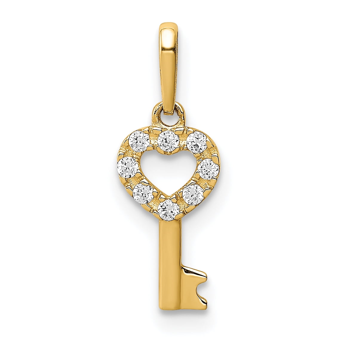 Mireval 14k Yellow Gold Dragonfly Pendant 10 x 19 mm