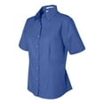thumbnail image 2 of FeatherLite Women's Short Sleeve Stain Resistant Oxford Shirt 5231 French Blue XS, 2 of 5