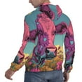 thumbnail image 6 of Balery Pink Cow In Sunflower Field Pattern Mens Hoodie Kangaroo Pocket Hoodie Pullover Hooded Sweatshirt Ideal for Daily Wear Travel and Home-XX-Large, 6 of 7