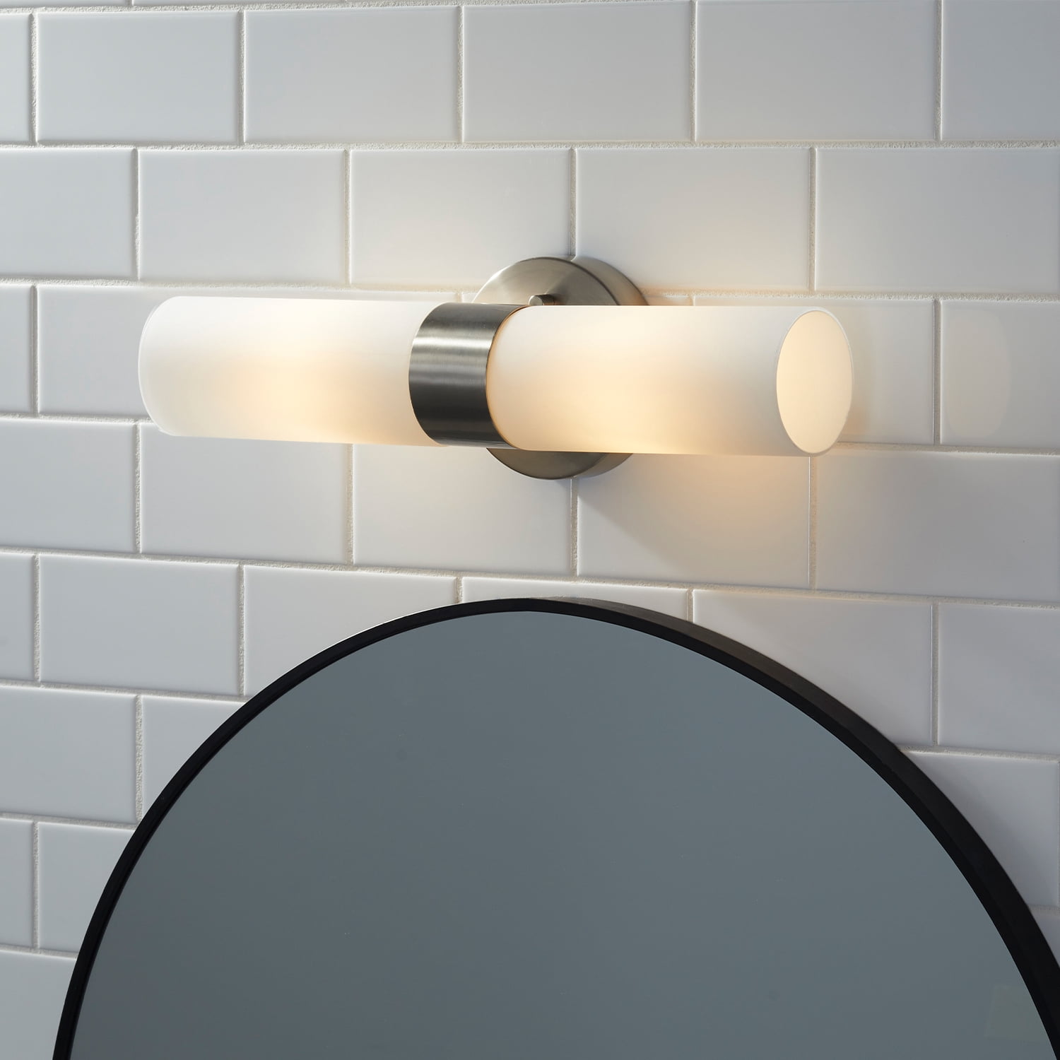 Better Homes & Gardens 2-Light Vanity Light Fixture, Satin Nickel Finish