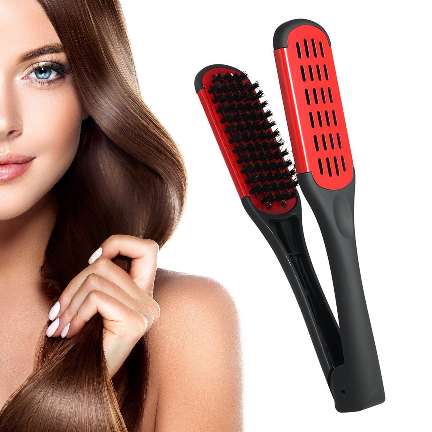 HighQuality Ionic Hair Straightener Brush Ceramic Heating Hair  Straightening Brush Comb  Walmartcom