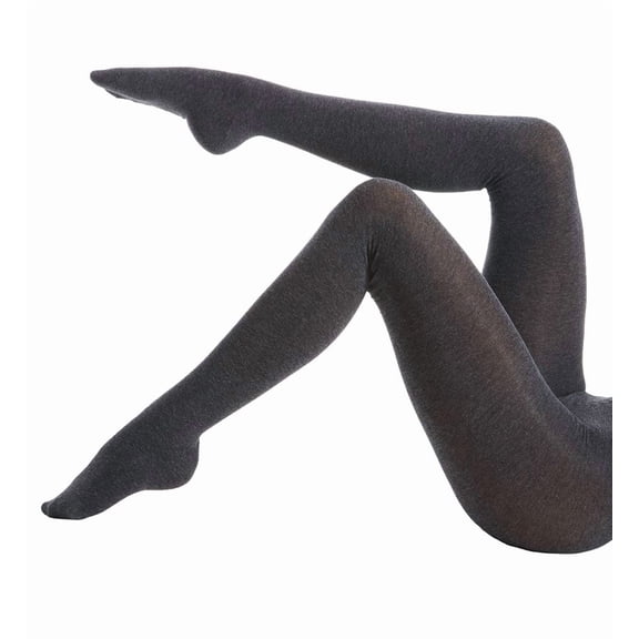 MeMoi Women's Brooklyn Flat Knit Cotton Blend Sweater Tights - Womens - Female (S-M, Dark Gray Heather)