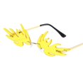 thumbnail image 3 of de sol montura de Novedad para mujeres H amarillo Macarena Gafas de sol de llama de moda, 3 of 3