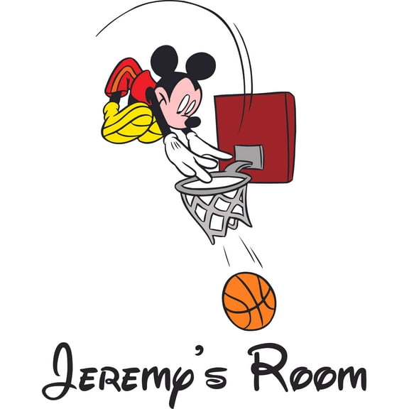 Playing Basketball Decal Childrens Wall Decal - Custom Vinyl Wall Art - Personalized Name - Baby Girls Boys Kids Nursery Wall Decal Room Decals Wall Stickers Decorations Size (30x15 inch)
