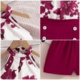 thumbnail image 5 of Gerichy Kid Girls Clothes Big Girls Rose Print Halter Summer Sleeveless Tops Elastic Fashion Shorts 2Pcs Outfits Flowers Sleeveless Top Elastic Solid Shorts Short Set 2Pcs, 5 of 6