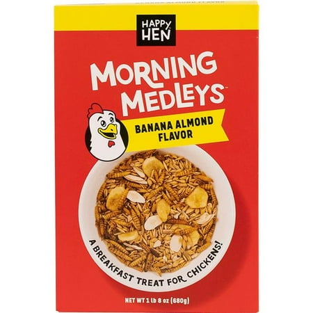 Happy Hen Treats 089-17028 Morning Medley Treats for Chickens - Banana & Almond - 1.5 lbs - Case of 6