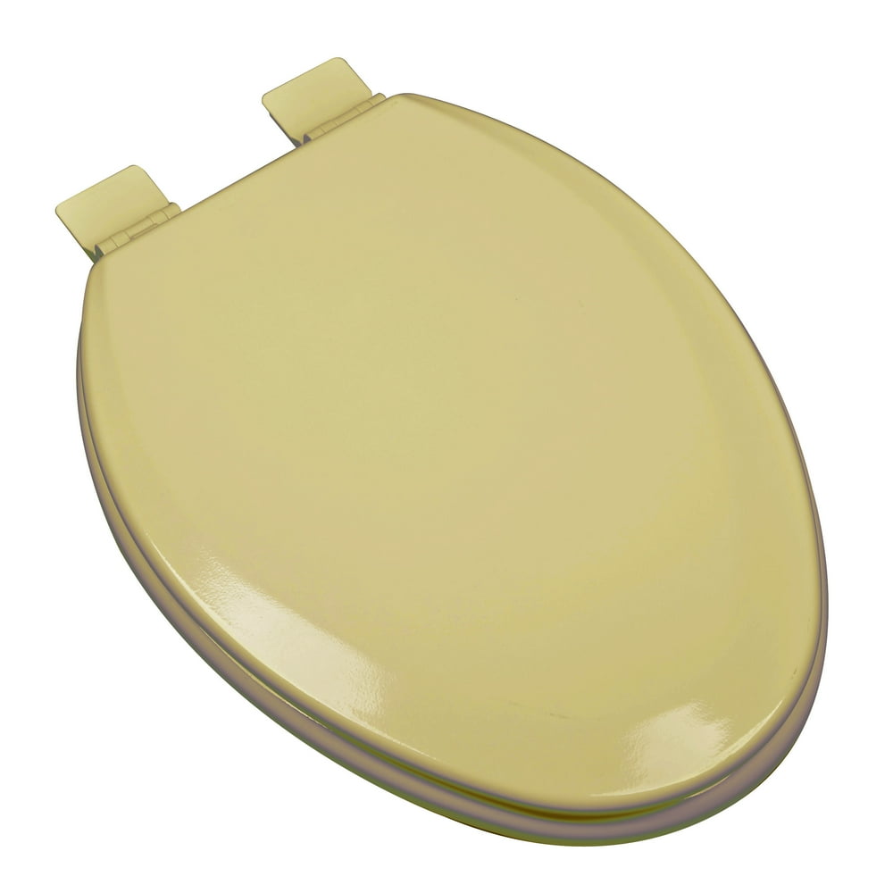 BathDecor Premium Harvest Gold Molded Elongated Wood Toilet Seat with