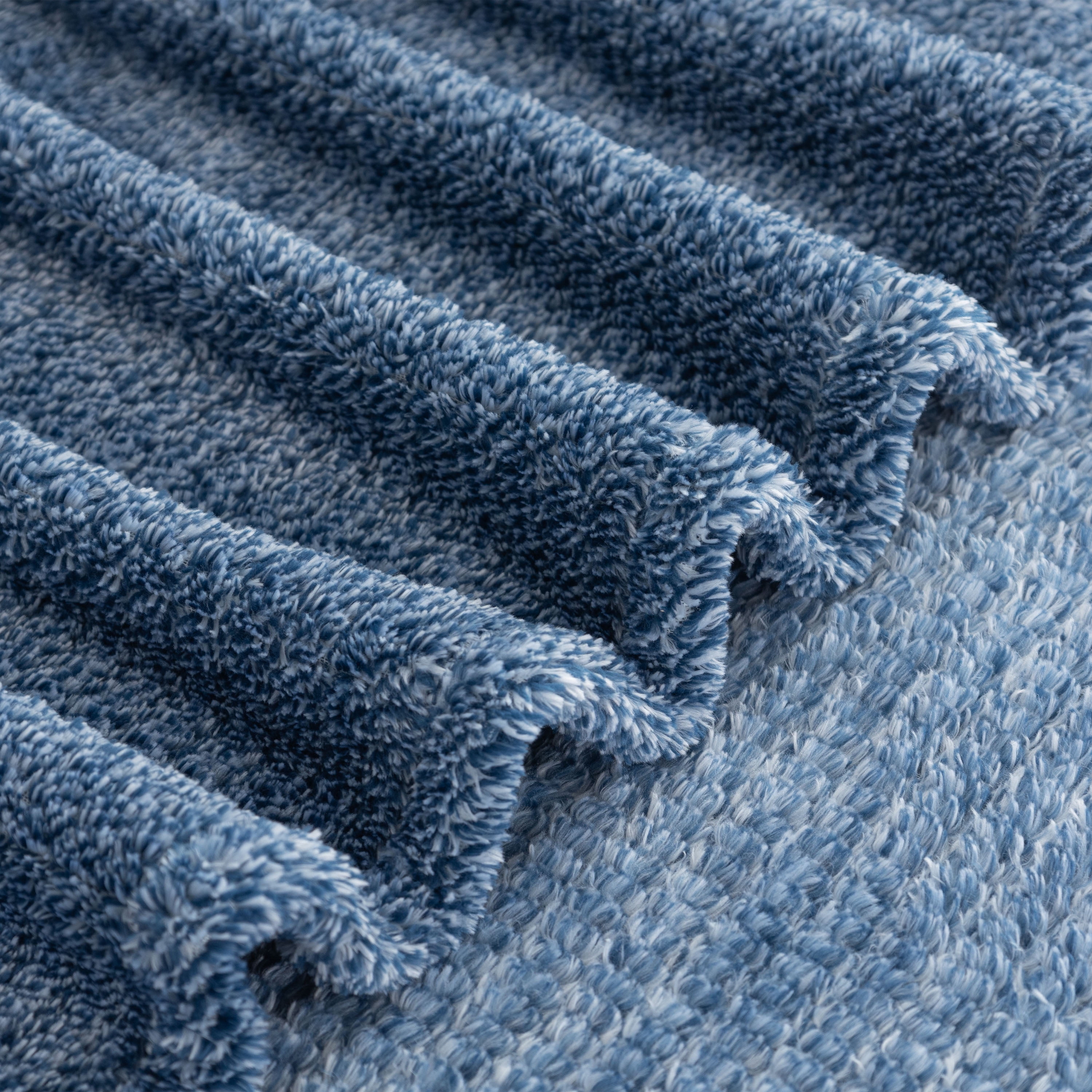 EcoThread Soft Plush Textured Heathered Oversized Couch Throw Blanket, Blue