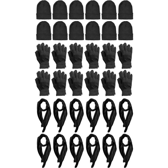 Yacht & Smith Wholesale Beanie and Glove Winter Bulk Kit, Kids Adults Bulk Sets, Homeless Donation Shelters