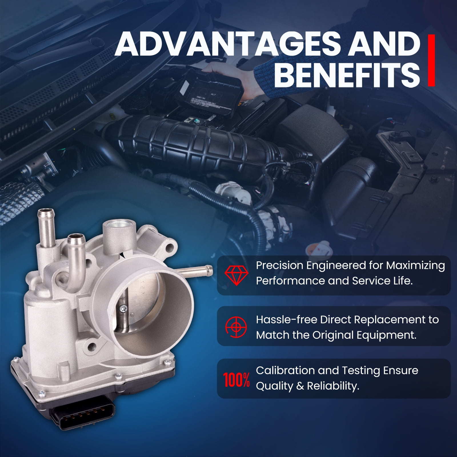 MOCA AUTOPARTS Throttle Body Fit for 2012-2019 Hyundai Accent 1.6L & 2012-2017 Hyundai Veloster 1.6L & 2012-2019 Kia Rio Soul 1.6L