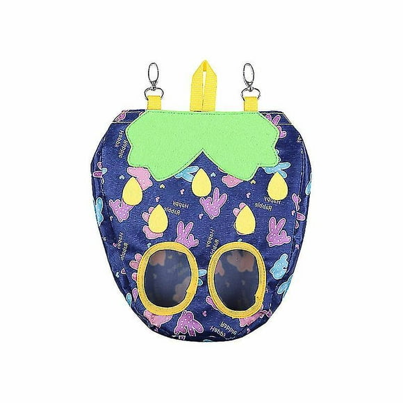 Rabbit Hay Feeder Bag Cage Hay Dispenser Hanging Feeder Bag (Rabbit Strawberry)