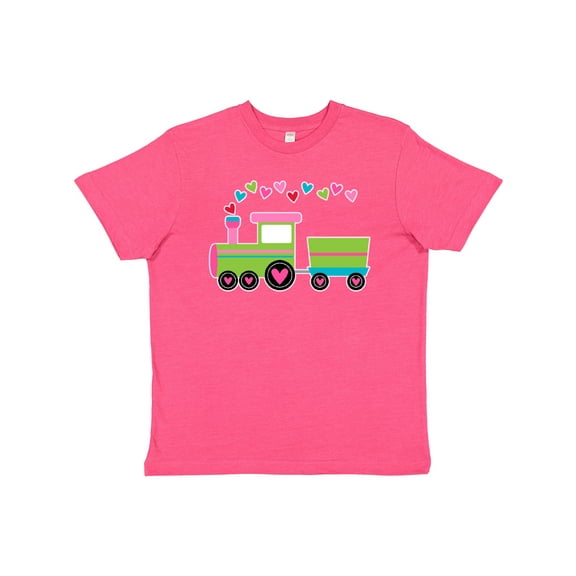 Inktastic Valentine Heart Train Youth T-Shirt