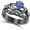 Black, variant on 14K White Gold-Plated Crown Design Claddagh Bridal Set 1 CT Heart-Cut Tanzanite Engagement Ring with Curved Wedding Band 925 Sterling Silver Anniversary Gift For Women