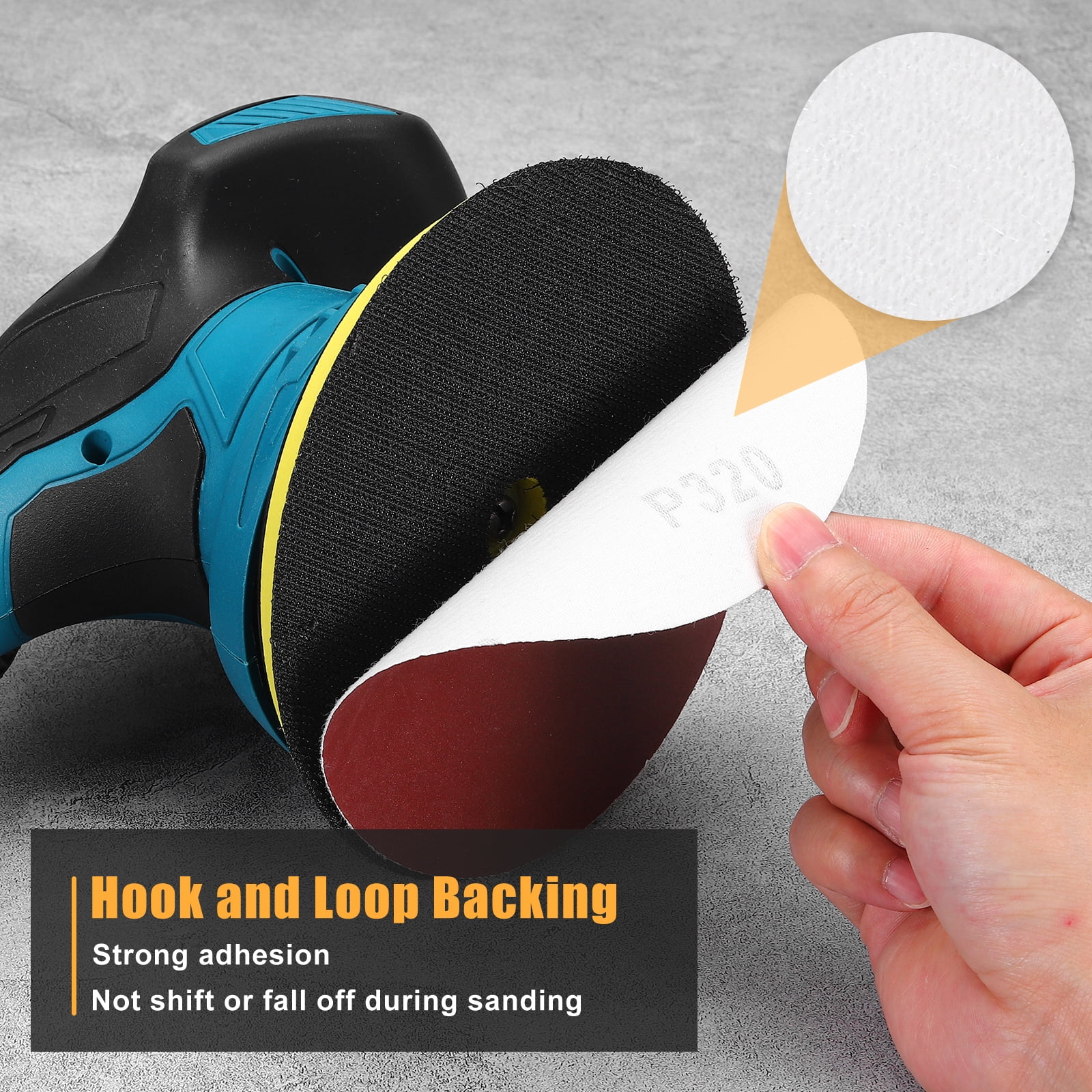 10 Pcs 9 Inch Sanding Disc 180 Grit Hook and Loop Sandpaper Random Orbital Sander Pads for Woodworking Automotive, Gold