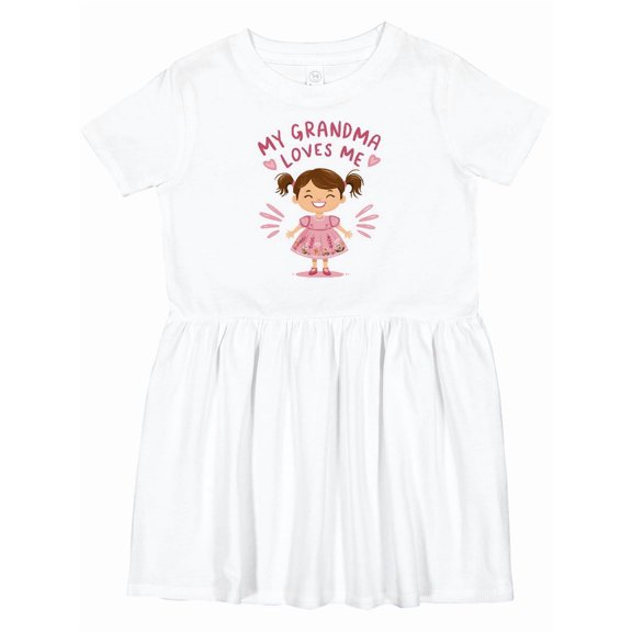 Inktastic My Grandma Loves Me Girls Toddler Dress
