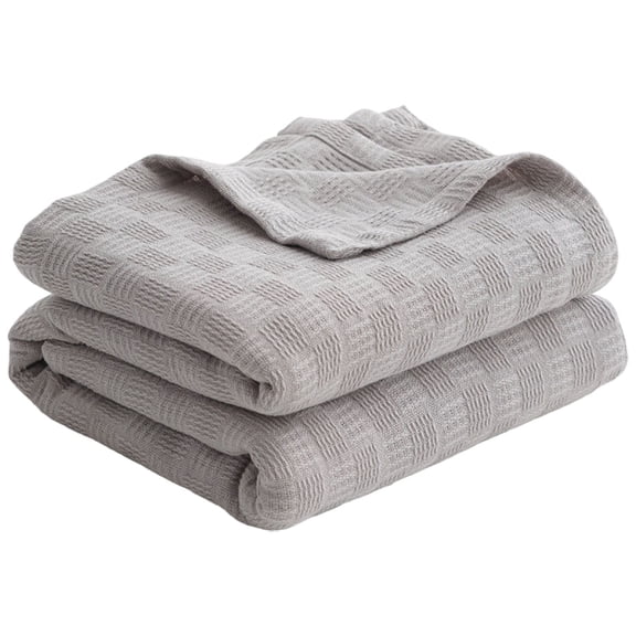 Soft Breathable Yarn Blanket All Season Temperature Control Machine Washable Light Throw Cover for Sofa Bed Travel Adult Kids Sensitive Skin