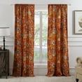 thumbnail image 2 of Global Trends Amanda Floral Curtain Panel, Set of 2, 84-inch L, Spice, 2 of 5