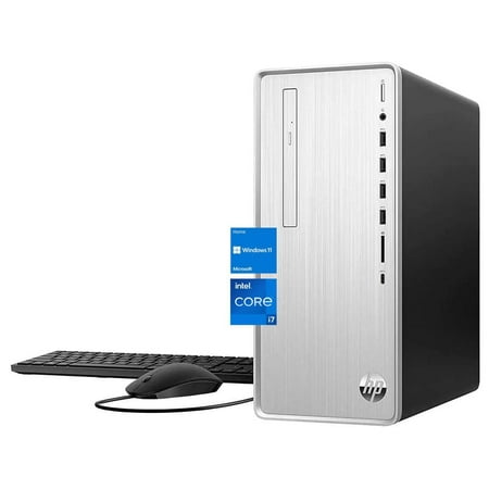 HP Pavilion Desktop PC, Intel Core i7-11700 (8 cores) Processor, 16GB RAM, 512GB SSD + 2TB HDD, Intel UHD Graphics 750, Wi-Fi 5, Bluetooth 5, Windows 11 Home, Keyboard and Mouse Combo, Silver, Cefesfy