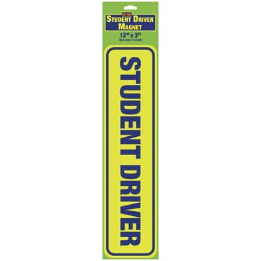 HY-KO Student Driver Vehicle Magnet, 3” x 12” Size, Affixes to All Metal Cars, Removable