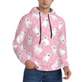 thumbnail image 2 of Wukai Pink Cartoon Bear Print Men Hoodies Fleece Sweatshirts Long Sleeve Sweaters Pullover Fall Outfits Winter Clothes-X-Large, 2 of 7