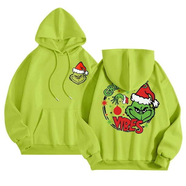 Sudadera con capucha Grinch de MIARHB para mujer, sudaderas de gran tamaño para mujer, sudaderas con capucha de gran tamaño con estampado navideño, sudaderas casuales de manga larga con capucha,