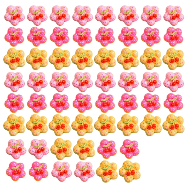 60 abalorios de resina, abalorios de resina de caramelo, cuentas planas, suministros para manualidades, álbumes de recortes, pinzas para el pelo