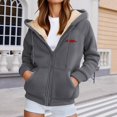 thumbnail image 1 of Chandails en Molleton à Capuche pour Femmes, Veste d'Hiver Douce avec Poches pour Sports Extérieurs Décontractés, 1 of 4