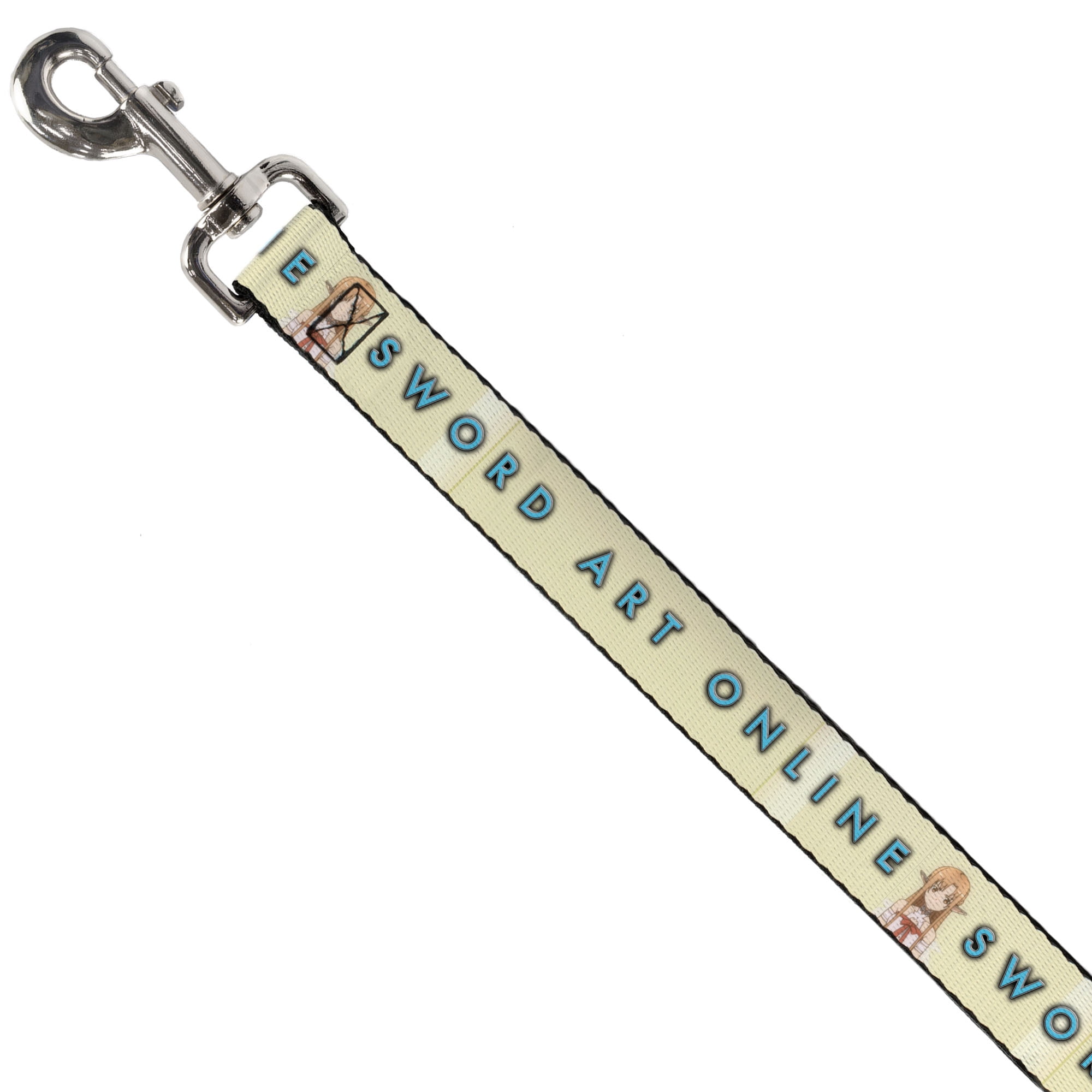 Sword Art Online Pet Leash, Dog Leash, Sword Art Online Asuna Yuuki Pose and Title Logo Cream, 6 Feet Long 1.0 Inch Wide