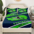 thumbnail image 3 of Erosebridal Football Helmet Print King Sheet Sets, Sports Theme Bedding King Size , Seattle, Navy Green, 4-Piece (Top Sheet, Fitted Sheet, Pillowcase), 3 of 6
