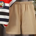 thumbnail image 4 of enyan Toddler Baby Boy Summer Outfit Short Sleeve Letter Print T Shirt Top and Casual Shorts Set Cute Clothes 3 6 12 18 Months 3T Clothes Baby Boy Clothing Set Khaki,3-4 Years, 4 of 5